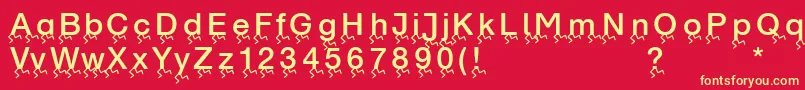 Runningletters Font – Yellow Fonts on Red Background