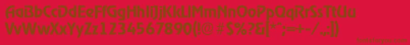 OnstageserialBold-Schriftart – Braune Schriften auf rotem Hintergrund