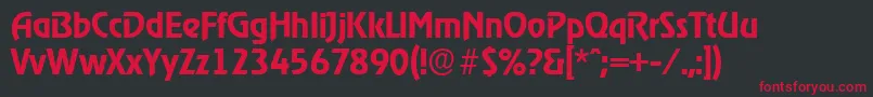 フォントOnstageserialBold – 黒い背景に赤い文字