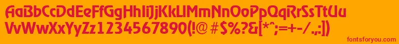 OnstageserialBold-Schriftart – Rote Schriften auf orangefarbenem Hintergrund