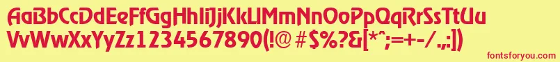 OnstageserialBold Font – Red Fonts on Yellow Background