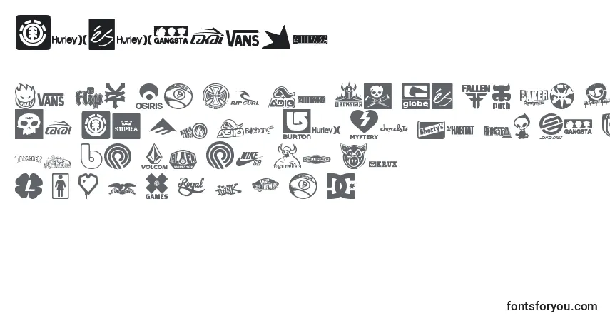 Czcionka Logoskate – alfabet, cyfry, specjalne znaki