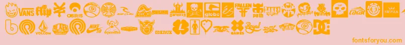 Logoskate Font – Orange Fonts on Pink Background