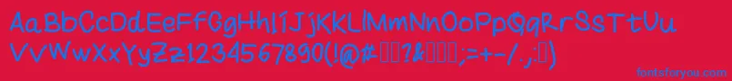 Ardhinenn-Schriftart – Blaue Schriften auf rotem Hintergrund