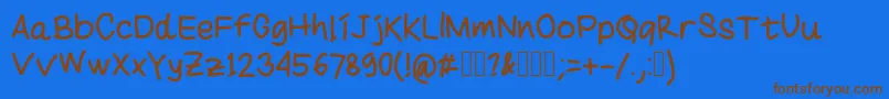Ardhinennフォントについての詳細 フォントArdhinenn – 茶色の文字が青い背景にあります。