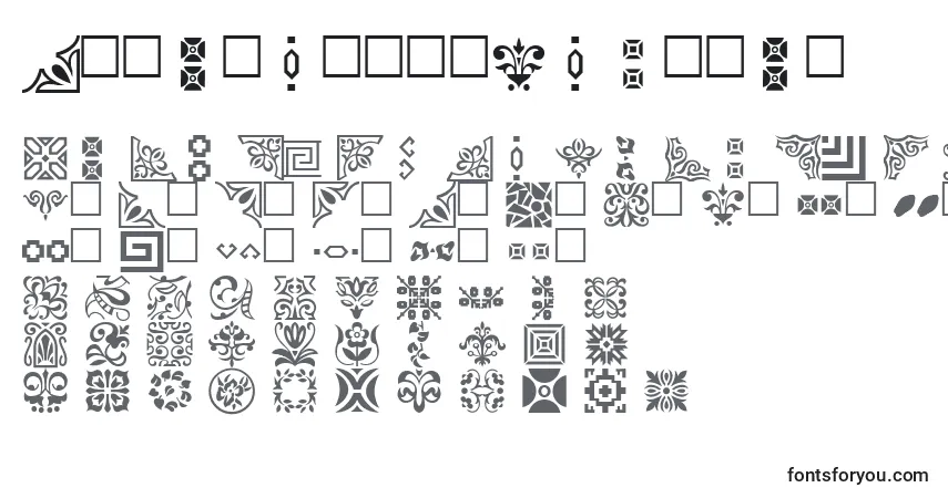 Шрифт OrnamentttRegular – алфавит, цифры, специальные символы