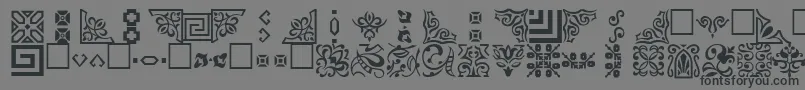 OrnamentttRegular-Schriftart – Schwarze Schriften auf grauem Hintergrund
