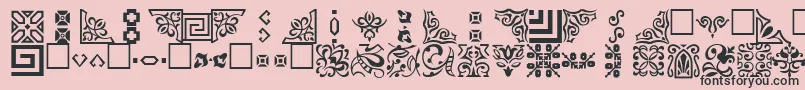 OrnamentttRegular-Schriftart – Schwarze Schriften auf rosa Hintergrund