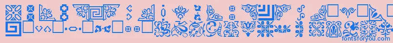 OrnamentttRegular-Schriftart – Blaue Schriften auf rosa Hintergrund