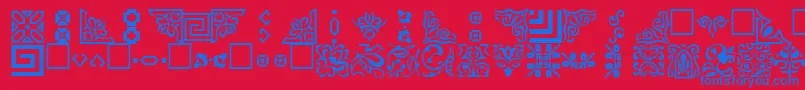 OrnamentttRegular Font – Blue Fonts on Red Background