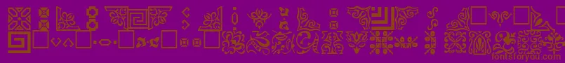 OrnamentttRegular-Schriftart – Braune Schriften auf violettem Hintergrund