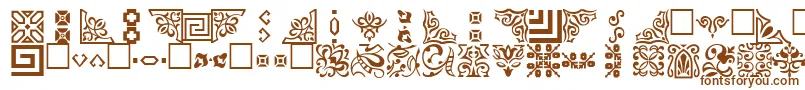 OrnamentttRegular-Schriftart – Braune Schriften auf weißem Hintergrund
