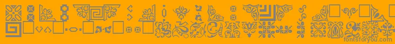 OrnamentttRegular-Schriftart – Graue Schriften auf orangefarbenem Hintergrund