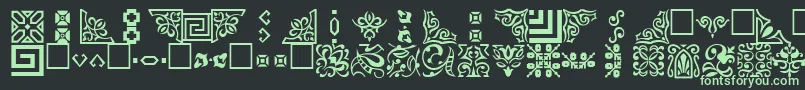 OrnamentttRegular-Schriftart – Grüne Schriften auf schwarzem Hintergrund