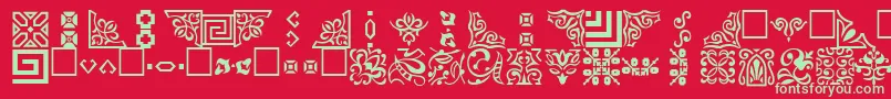 OrnamentttRegular Font – Green Fonts on Red Background