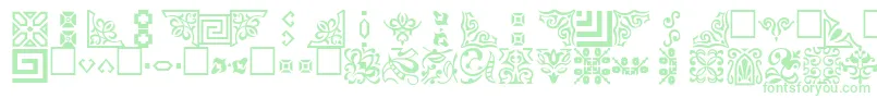 OrnamentttRegular-Schriftart – Grüne Schriften auf weißem Hintergrund