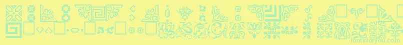 OrnamentttRegular Font – Green Fonts on Yellow Background