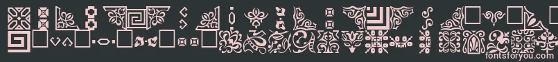 OrnamentttRegular-Schriftart – Rosa Schriften auf schwarzem Hintergrund