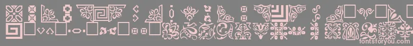 OrnamentttRegular-Schriftart – Rosa Schriften auf grauem Hintergrund