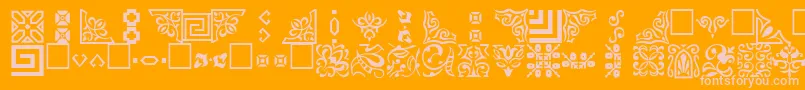 OrnamentttRegular-Schriftart – Rosa Schriften auf orangefarbenem Hintergrund