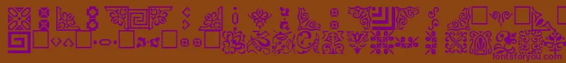 OrnamentttRegular-Schriftart – Violette Schriften auf braunem Hintergrund