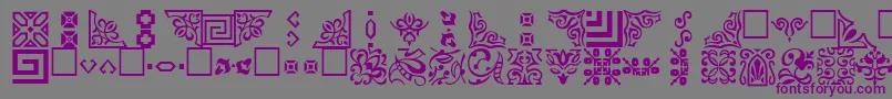 フォントOrnamentttRegular – 紫色のフォント、灰色の背景