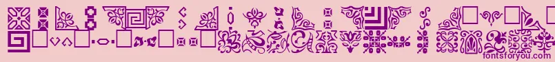 OrnamentttRegular-Schriftart – Violette Schriften auf rosa Hintergrund