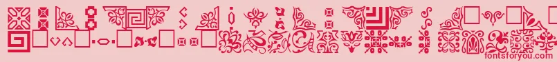 OrnamentttRegular-Schriftart – Rote Schriften auf rosa Hintergrund