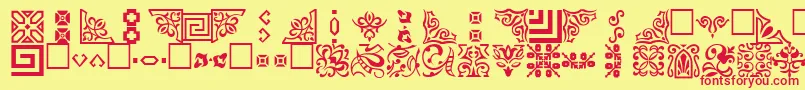 OrnamentttRegular Font – Red Fonts on Yellow Background