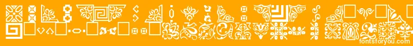 OrnamentttRegular-Schriftart – Weiße Schriften auf orangefarbenem Hintergrund