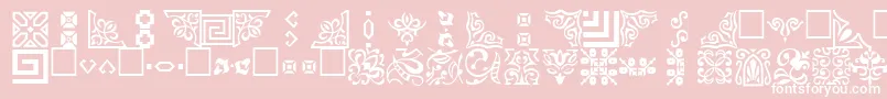 OrnamentttRegular-Schriftart – Weiße Schriften auf rosa Hintergrund