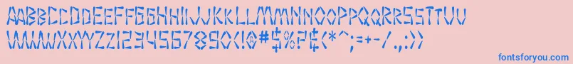 SfWasabiCondensed Font – Blue Fonts on Pink Background