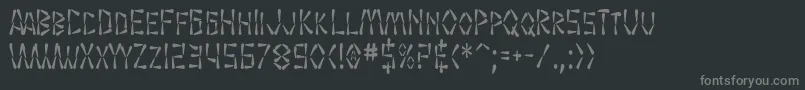 SfWasabiCondensed-fontti – harmaat kirjasimet mustalla taustalla