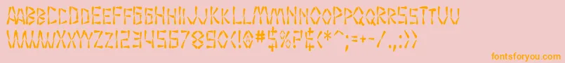 SfWasabiCondensed Font – Orange Fonts on Pink Background