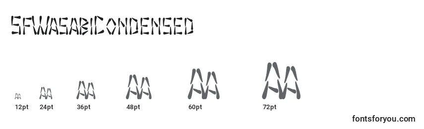 Размеры шрифта SfWasabiCondensed