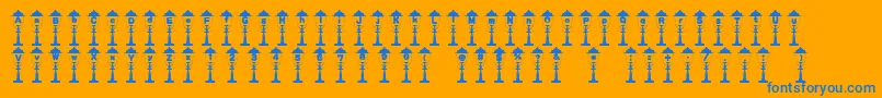 Empireoflights Font – Blue Fonts on Orange Background