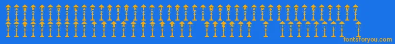 Fonte Empireoflights – fontes laranjas em um fundo azul