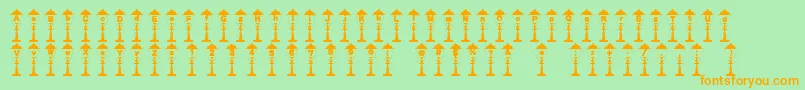 Empireoflights-Schriftart – Orangefarbene Schriften auf grünem Hintergrund