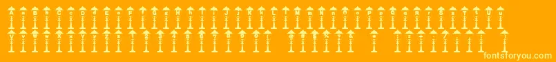 Fonte Empireoflights – fontes amarelas em um fundo laranja