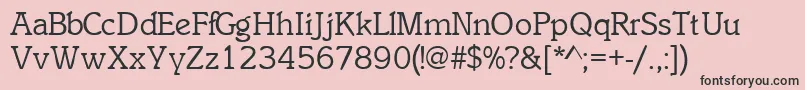 InclinatsskRegular-fontti – mustat fontit vaaleanpunaisella taustalla