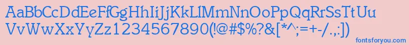 フォントInclinatsskRegular – ピンクの背景に青い文字