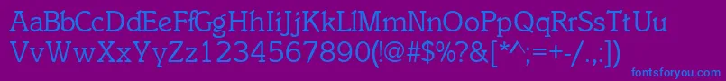フォントInclinatsskRegular – 紫色の背景に青い文字