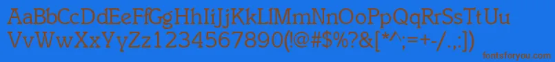 Шрифт InclinatsskRegular – коричневые шрифты на синем фоне