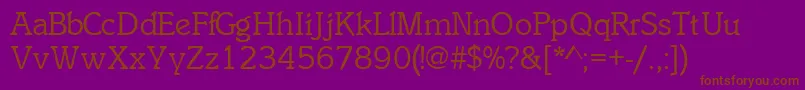 InclinatsskRegular-fontti – ruskeat fontit violetilla taustalla