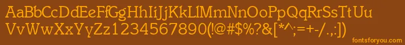 InclinatsskRegular Font – Orange Fonts on Brown Background