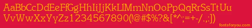 InclinatsskRegular Font – Orange Fonts on Red Background