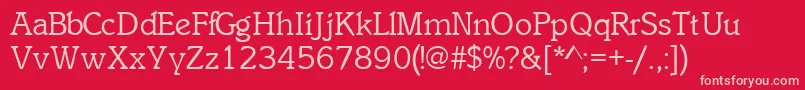 InclinatsskRegular-fontti – vaaleanpunaiset fontit punaisella taustalla