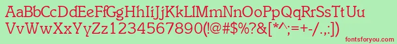 InclinatsskRegular Font – Red Fonts on Green Background