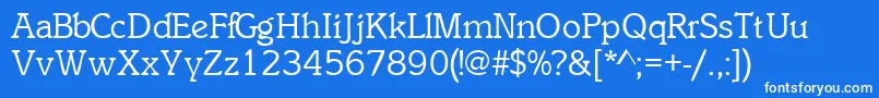 InclinatsskRegular-fontti – valkoiset fontit sinisellä taustalla