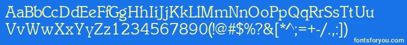 InclinatsskRegular Font – Yellow Fonts on Blue Background